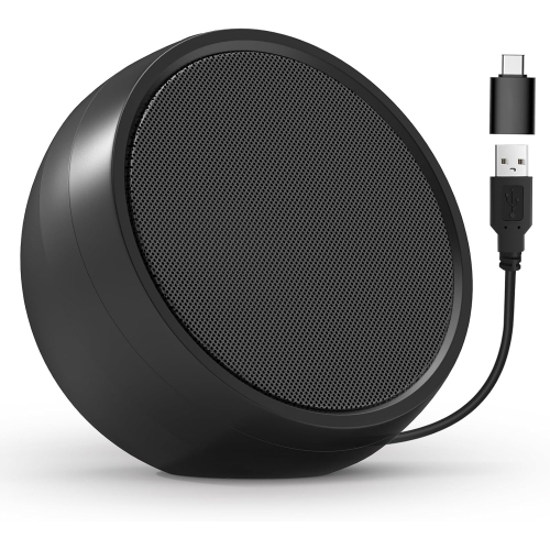 USB desktop computer speaker, sound touch control, sound quality stereo surround, USB C/USB adapter Included, Black