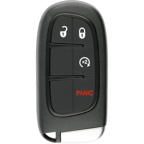 KEYLESSOPTION  Keyless Entry Remote Start Smart Car Alarm Key Fob for 2013-2018 Ram 1500, 2500, 3500 Gq4-54T Rechargeable Battery Batteries