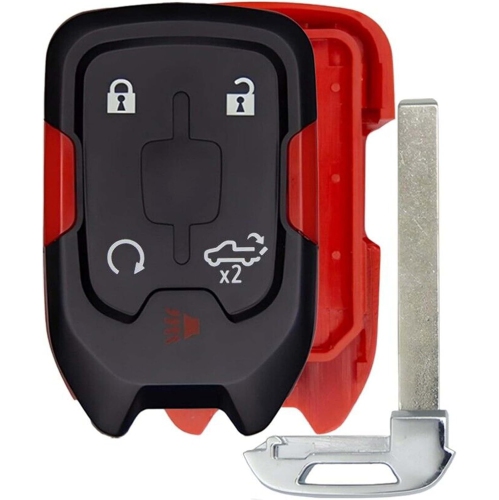 1 étui pour porte-clés de proximité de remplacement compatible avec certains véhicules GM GMC et compatible avec ceux-ci - HYQ1EA-S-RED-02 - piles re