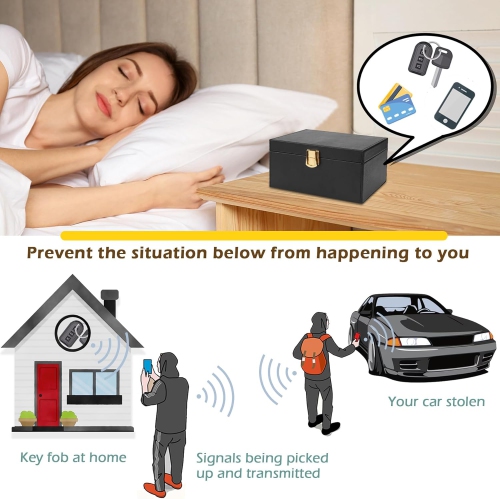 Faraday Cage with 2 Faraday Bags, Faraday Key Fob Protector Faraday Box RFID Signal er for Keyless Entry Rechargeable Battery Batteries Replacement