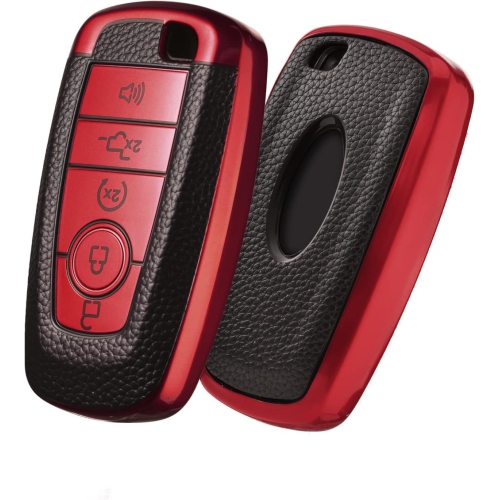 ELOHEI  for Ford Key Fob Cover Case, Soft Tpu Key Fob Case Protector Holder for 2017 2018 2019 Ford Fusion F150 F250 Rechargeable Battery Batteries