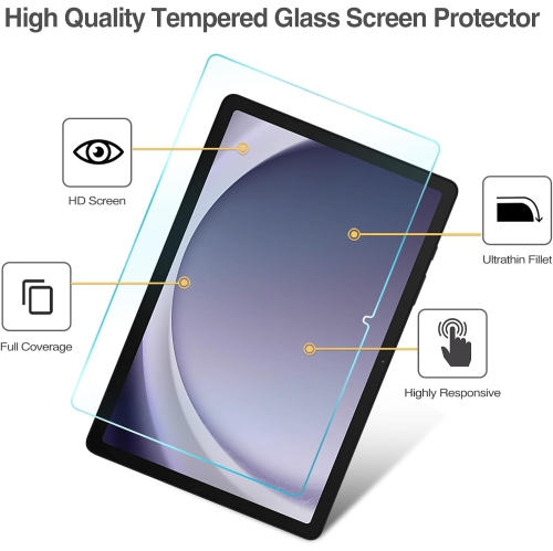 2 Pack Screen Protector for Galaxy Tab A9 Plus 11 Inch 2023, Tempered Gl Screen Film Guard for 11" Galaxy Rechargeable Battery Batteries Replacement