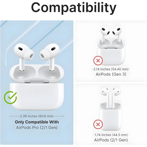 Waterproof Case for AirPods Pro 2nd Generation and AirPods Pro 1st Generation - and USB-C Charging Rechargeable Battery Batteries Replacement Ni-MH