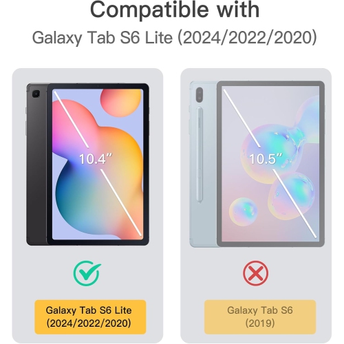 Case for Samsung Galaxy Tab S6 Lite 10.4-Inch 2024/2022/2020 with S Pen Holder, Slim Folio Stand Protective Rechargeable Battery Batteries