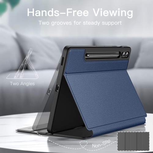 Case for Samsung Galaxy Tab S9 FE+ / S9 FE Plus 12.4-Inch with S Pen Holder, Slim Folio Stand Protective Tablet Rechargeable Battery Batteries