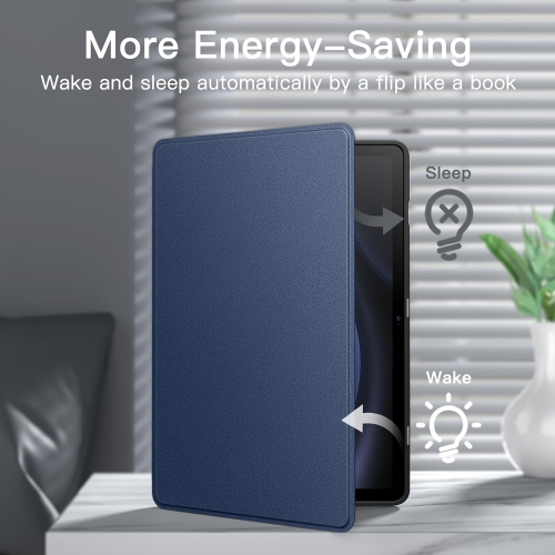 Case for Samsung Galaxy Tab S9 FE+ / S9 FE Plus 12.4-Inch with S Pen Holder, Slim Folio Stand Protective Tablet Rechargeable Battery Batteries