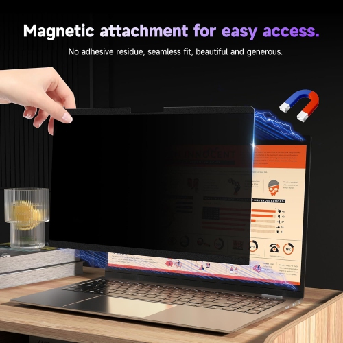 Laptop Magnetic Privacy Screen 15.6 Inch for Hp/Dell/Acer/Lenovo/ThinkPad/Asus/Sony, Removable 16:9 Aspect Rechargeable Battery Batteries Replacement