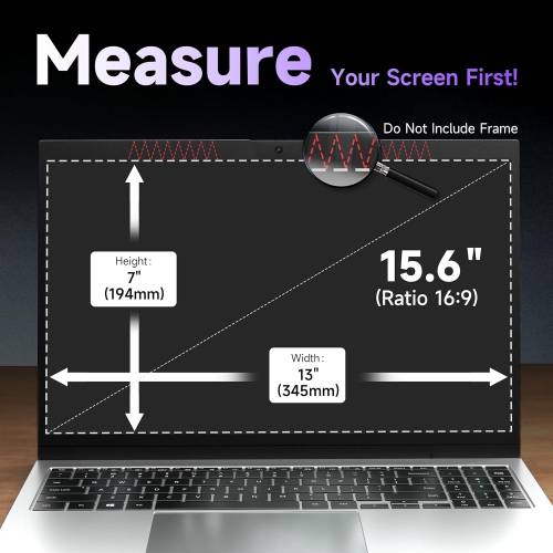 Laptop Magnetic Privacy Screen 15.6 Inch for Hp/Dell/Acer/Lenovo/ThinkPad/Asus/Sony, Removable 16:9 Aspect Rechargeable Battery Batteries Replacement