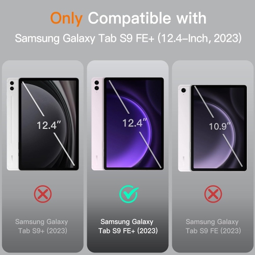 Étui pour Samsung Galaxy Tab S9 FE+/S9 FE Plus de 12,4&nbsp;po avec support S Pen, support folio mince; Support protecteur pour tablette; Piles