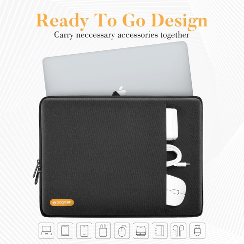 Laptop Sleeve Case Compatible with MacBook Air/Pro, 13-13.3 inch Notebook, Laptop Bag for 14 in Mac with Corner Rechargeable Battery Batteries