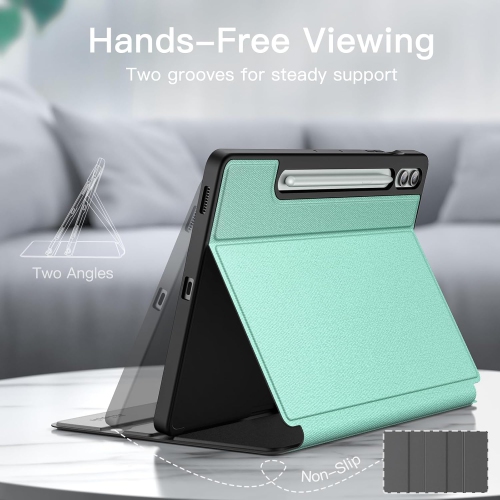 Case for Samsung Galaxy Tab S9 FE+ / S9 FE Plus 12.4-Inch with S Pen Holder, Slim Folio Stand Protective Tablet Rechargeable Battery Batteries