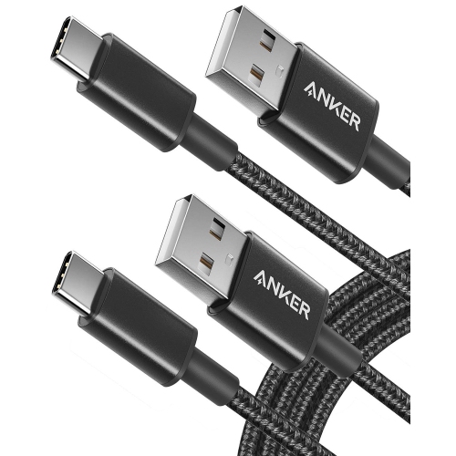 USB C Cable, [2-Pack, 6 ft] Type C Charger Premium Nylon USB Cable, USB A to Type C Charging Cable Fast Charge Rechargeable Battery Batteries Replace