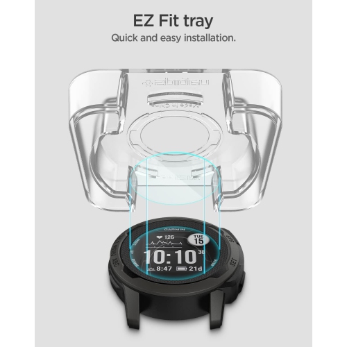 Protecteur d'écran en verre trempé [GlasTR EZ FIT] Conçu pour Garmin Instinct 2 - Paquet de 2 piles rechargeables Ni-MH AAA pour Panasonic 1,2&nbsp;V