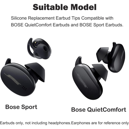 3 Pairs Replacement Earbud Tips Earbud Replacement Tips Compatible with Bose Sport Earbuds and Bose Quietcomfort Rechargeable Battery Batteries Ni-MH