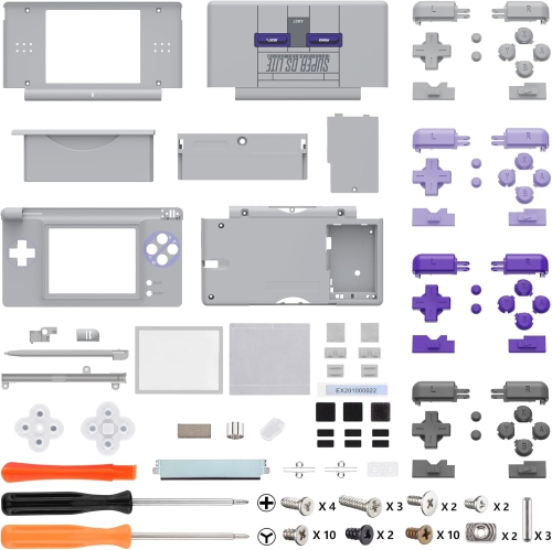 Clic SNES Étui de remplacement complet pour Nintendo DS Lite, étui de console portative sur mesure Pile rechargeable Ni-MH AAA pour Panasonic