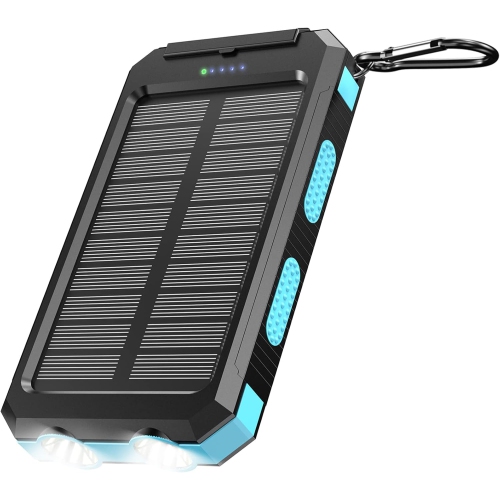 Chargeur portable solaire Power-Bnak 30000&nbsp;mAh y Pack étanche avec deux ports 5&nbsp;V USB-A/piles rechargeables Ni-MH AAA de rechange pour Pana