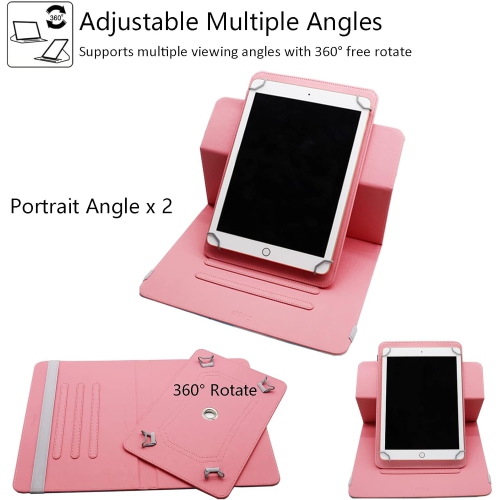 Universal 10 10.1 Inch Android Tablet Case, 360 Degree Rotating Case for Fire HD 10 / iPad 10.2 / Galaxy Rechargeable Battery Batteries Replacement