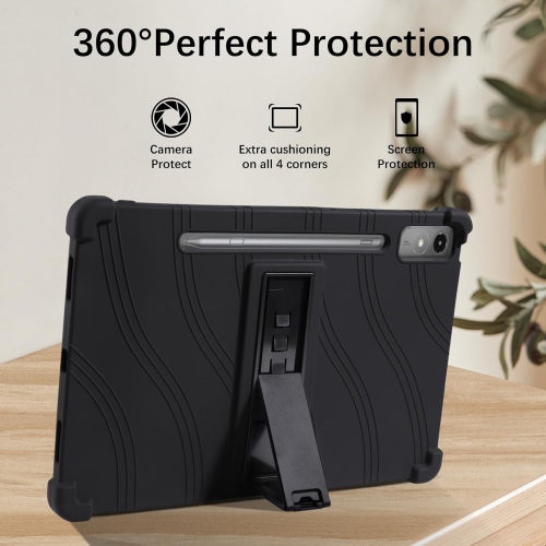 for Lenovo Tab P12 Case, Xiaoxin Pad Pro 2023 Case, Heavy Duty Soft Flexible TPU Tablet Case with Adjustable Rechargeable Battery Batteries