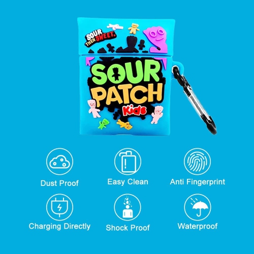 Cute Case Cover Compatible with AirPods Pro 1st/2nd with Carabiner Keychain Hook,Funny Kawaii 3D Soft Silicone Rechargeable Battery Batteries