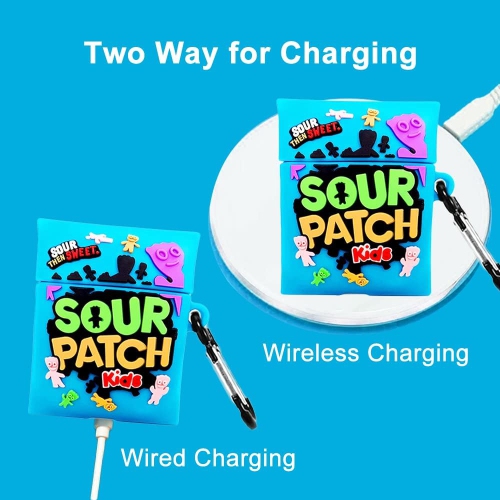 Cute Case Cover Compatible with AirPods Pro 1st/2nd with Carabiner Keychain Hook,Funny Kawaii 3D Soft Silicone Rechargeable Battery Batteries