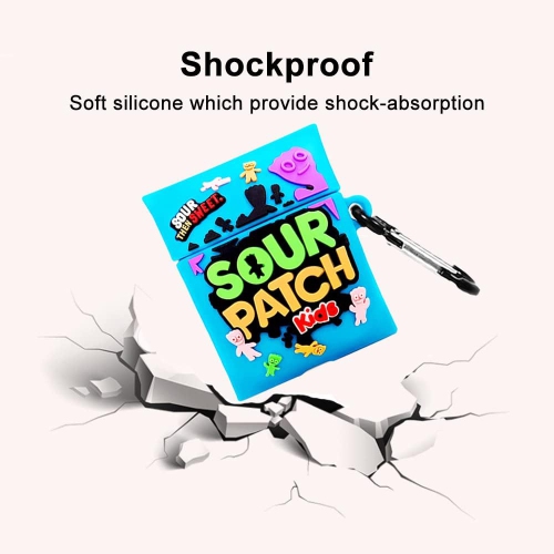 Cute Case Cover Compatible with AirPods Pro 1st/2nd with Carabiner Keychain Hook,Funny Kawaii 3D Soft Silicone Rechargeable Battery Batteries