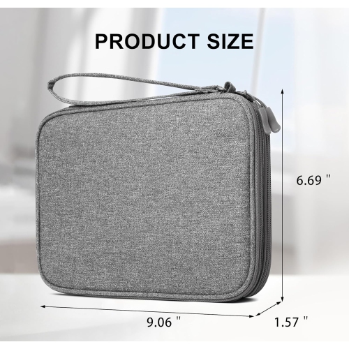 Organisateur électronique de voyage à deux couches pour câbles Sac de rangement portatif pour câble, téléphone, chargeur, alimentation, piles
