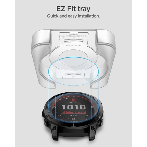 Tempered Gl Screen Protector [GlasTR EZ FIT] designed for Garmin Fenix 7X Solar/Fenix 7X Solar/Fenix Rechargeable Battery Batteries Replacement Ni-MH