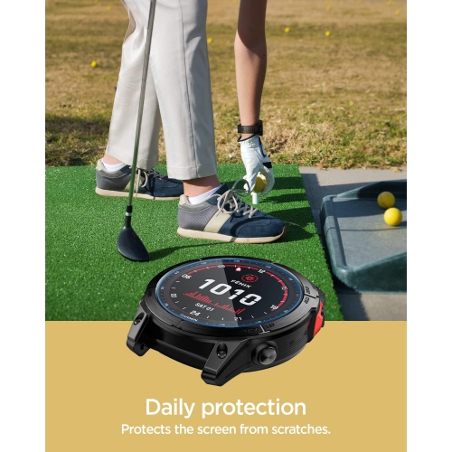 Tempered Gl Screen Protector [GlasTR EZ FIT] designed for Garmin Fenix 7X Solar/Fenix 7X Solar/Fenix Rechargeable Battery Batteries Replacement Ni-MH