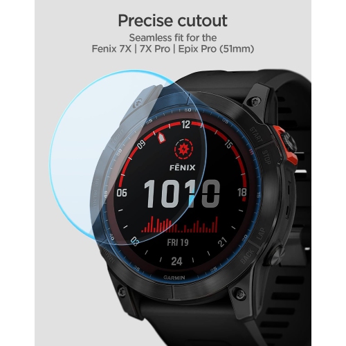 Tempered Gl Screen Protector [GlasTR EZ FIT] designed for Garmin Fenix 7X Solar/Fenix 7X Solar/Fenix Rechargeable Battery Batteries Replacement Ni-MH