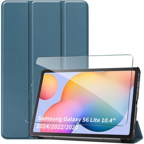 Case for Galaxy Tab S6 Lite 10.4 inch 2024/2022/2020,with Screen Protector,Trifold Stand, Slim Cover Support Rechargeable Battery Batteries