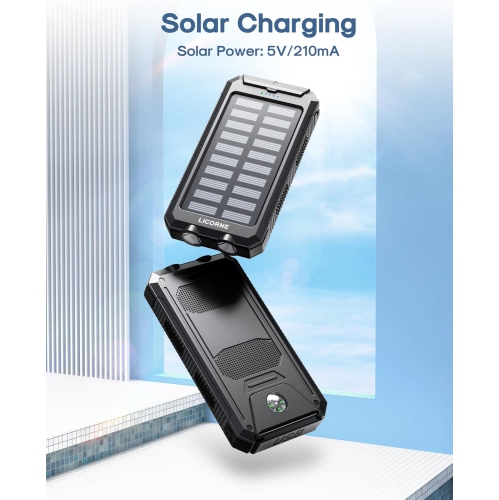 Solar Charger Power Bank Fast Charging - 30000mAh Portable Solar Phone y Panel Charger, QC3.0 Dual USB Port Rechargeable Battery Batteries