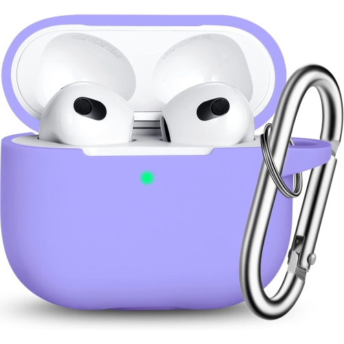 R-FUN  for Airpod 3 Case Cover, Silicone Protective Accessories Skin \w Keychain Compatible \w Airpod 3Rd Generation Rechargeable Battery Batteries