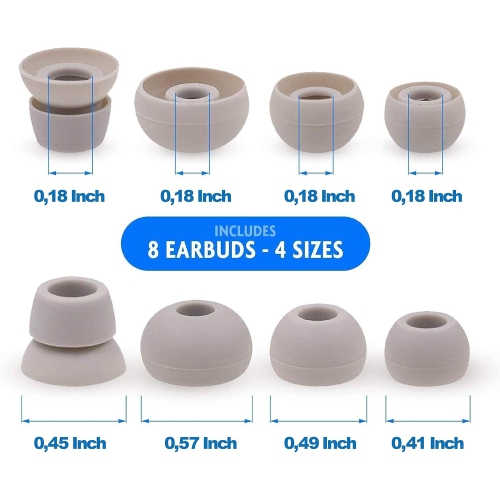 Silicone Ear Tips Earbuds Set Compatible with Powerbeats 2/3 Monsterbeats Beats by Dre 4 Pairs Rechargeable Battery Batteries Replacement Ni-MH AAA