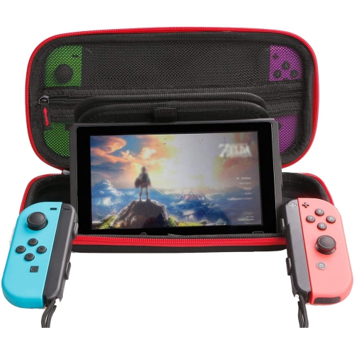 Étuis de rangement portatifs compatibles avec la Nintendo Switch NS Étui de transport rigide Sac Pochette de rangement Piles rechargeables Ni-MH AAA