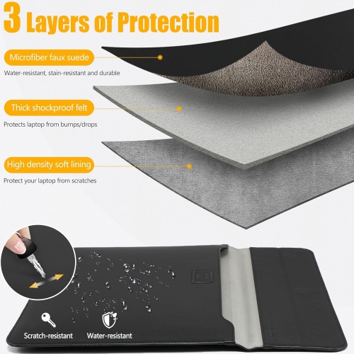 15-16 Inch Laptop Sleeve Cover with Stand Feature Compatible with MacBook Pro 16 M3/M2/M1 Pro/Max A2991 A2780 Rechargeable Battery Batteries