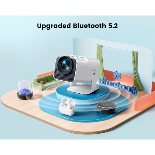 [Support réglable 270°]Mini projecteur 4K avec Wi-Fi 6 et Bluetooth, projecteur portatif d'extérieur HD native 1080p TOPTRO, projecteur de cinéma