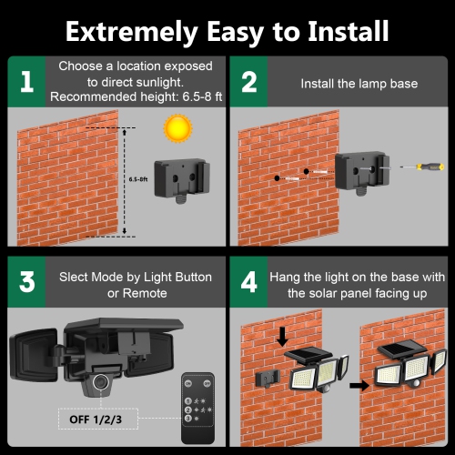 Iseyyox 270° Wide Angle Flood Wall Lights with 3 Modes