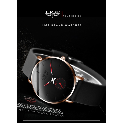 Montre à quartz classique pour hommes LIGE | Ultramince | Étanche 3 ATM et résistance aux rayures | TUTT Exclusive