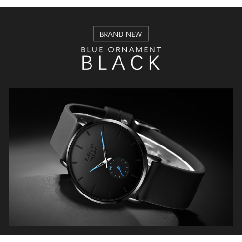 Montre à quartz classique pour hommes LIGE | Ultramince | Étanche 3 ATM et résistance aux rayures | TUTT Exclusive