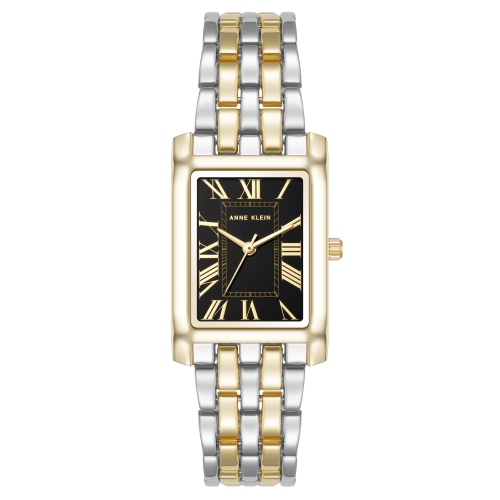 ANNE KLEIN  Ladies Rectangular Watch With Two-Tone Bracelet Strap In Multicolor