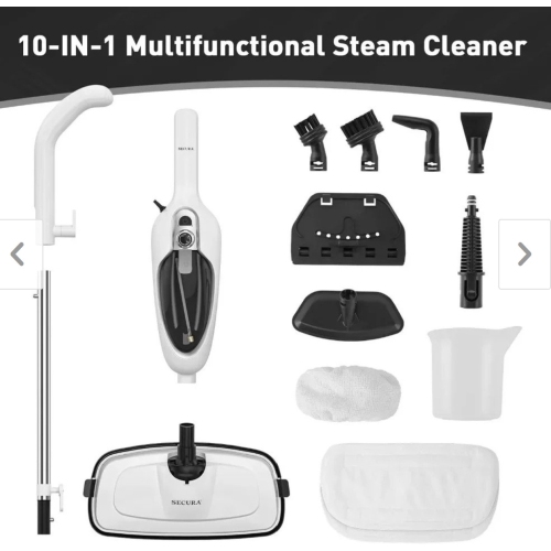 10-in-1 Steam Mop Detachable Steam Cleaner with 3 Microfiber Mop Pads – Multi-functional Floor Steamer