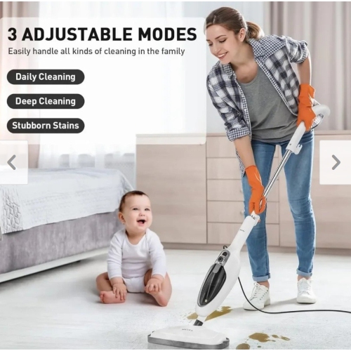 10-in-1 Steam Mop Detachable Steam Cleaner with 3 Microfiber Mop Pads – Multi-functional Floor Steamer