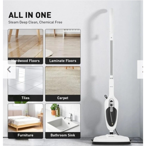 10-in-1 Steam Mop Detachable Steam Cleaner with 3 Microfiber Mop Pads – Multi-functional Floor Steamer