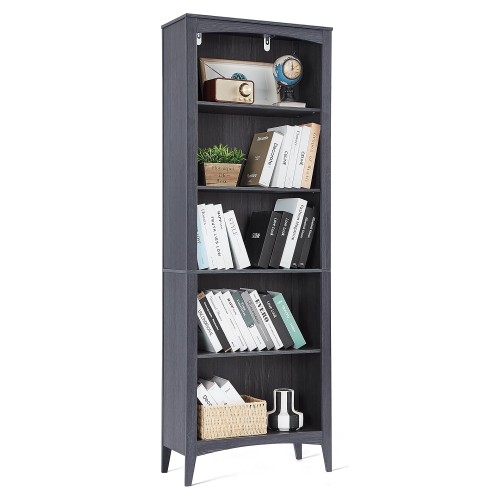 Bibliothèque en bois à 5 niveaux, étagère ouverte en H 167&nbsp;cm avec tablettes de rangement pour la maison, la chambre à coucher, le bureau