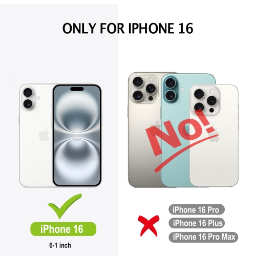 IPhone 16, étui souple en cuir PU avec porte-carte, béquille, étui protecteur mince pour iPhone 16 6,1&nbsp;po