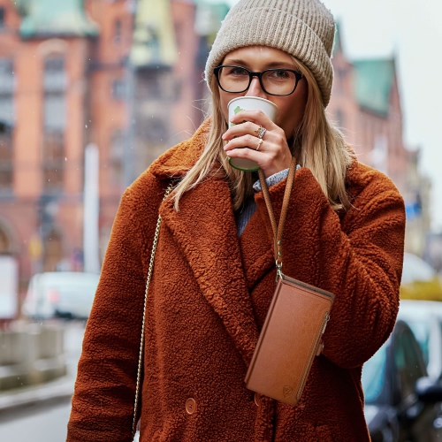 Étui portefeuille pour iPhone 16 6,1&nbsp;po avec fermeture à glissière Porte-carte de crédit? Blocage RFID, Flip Folio Book PU Étui pour téléphone