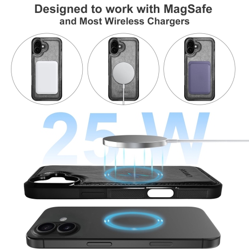 iPhone 16 Wallet Case, Detachable Leather Case with Card Holder, Strong Magnetic Compatible with MagSafe Wireless Charging, Kickstand Shockproof