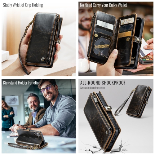 Étui pour iPhone 16? Blocage RFID? Pour iPhone 16 Étui portefeuille pour femme homme avec porte-carte, PU cuir fermeture éclair éclair étui