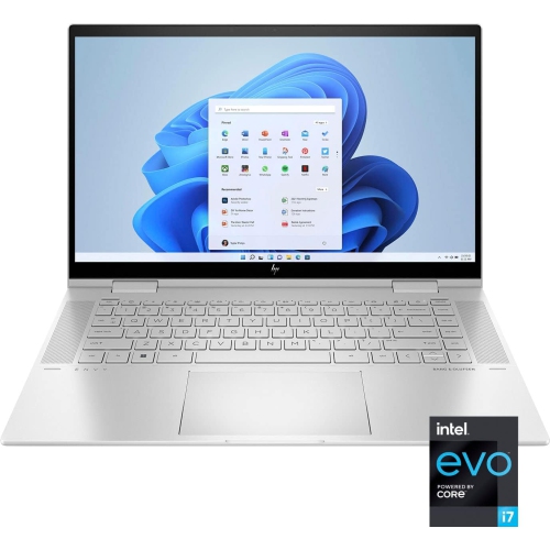 Refurbished HP ENVY x360 2-in-1 15.6" TouchScreen FHD Laptop (Intel Core i7-1255U, 16GB RAM, 512GB SSD, Windows 11) - Natural Silver (15-ew0023dx)