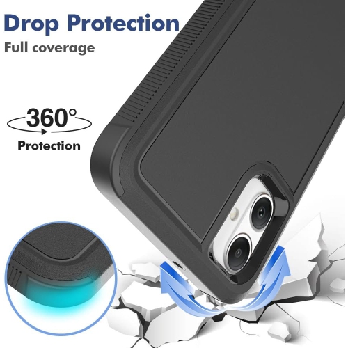 [CS] Étui rigide à double couche avec protection en caoutchouc robuste pour Samsung Galaxy A06, noir
